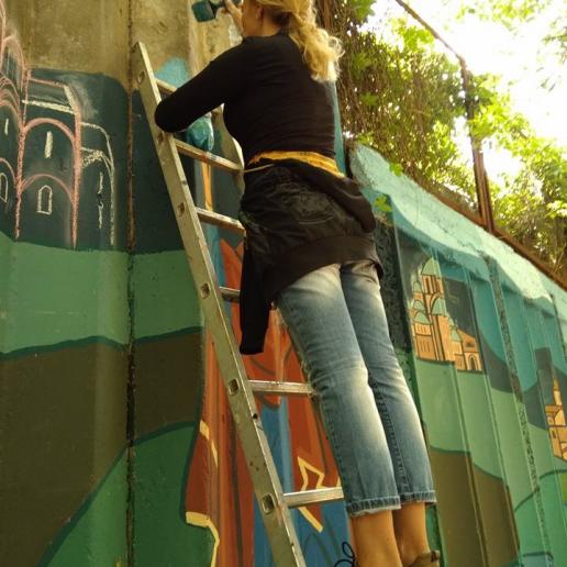 Photo 1 for June, 2017. Mural near Pochaina river.